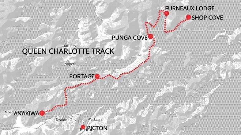 Queen Charlotte Track Map Website 2019